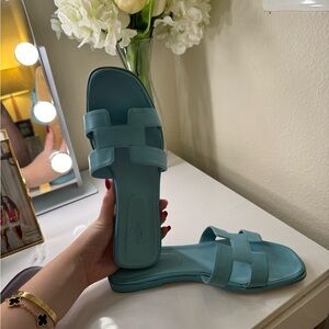 Hermes Oran Sandal - Light Blue - Used